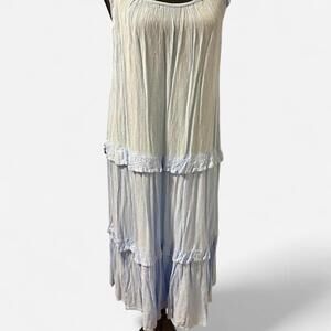 Light blue tiered maxi dress with ruffles Size Medium
